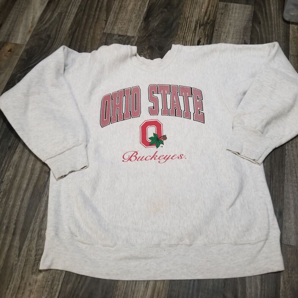 Vintage 90s Ohio State Buckeyes Reverse Weave Type Crewneck Sweatshirt Sz XL USA
